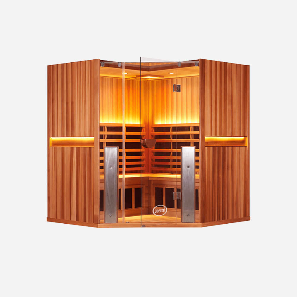 4-Person Clearlight&reg; Sanctuary Full Spectrum Corner Sauna Cedar 1